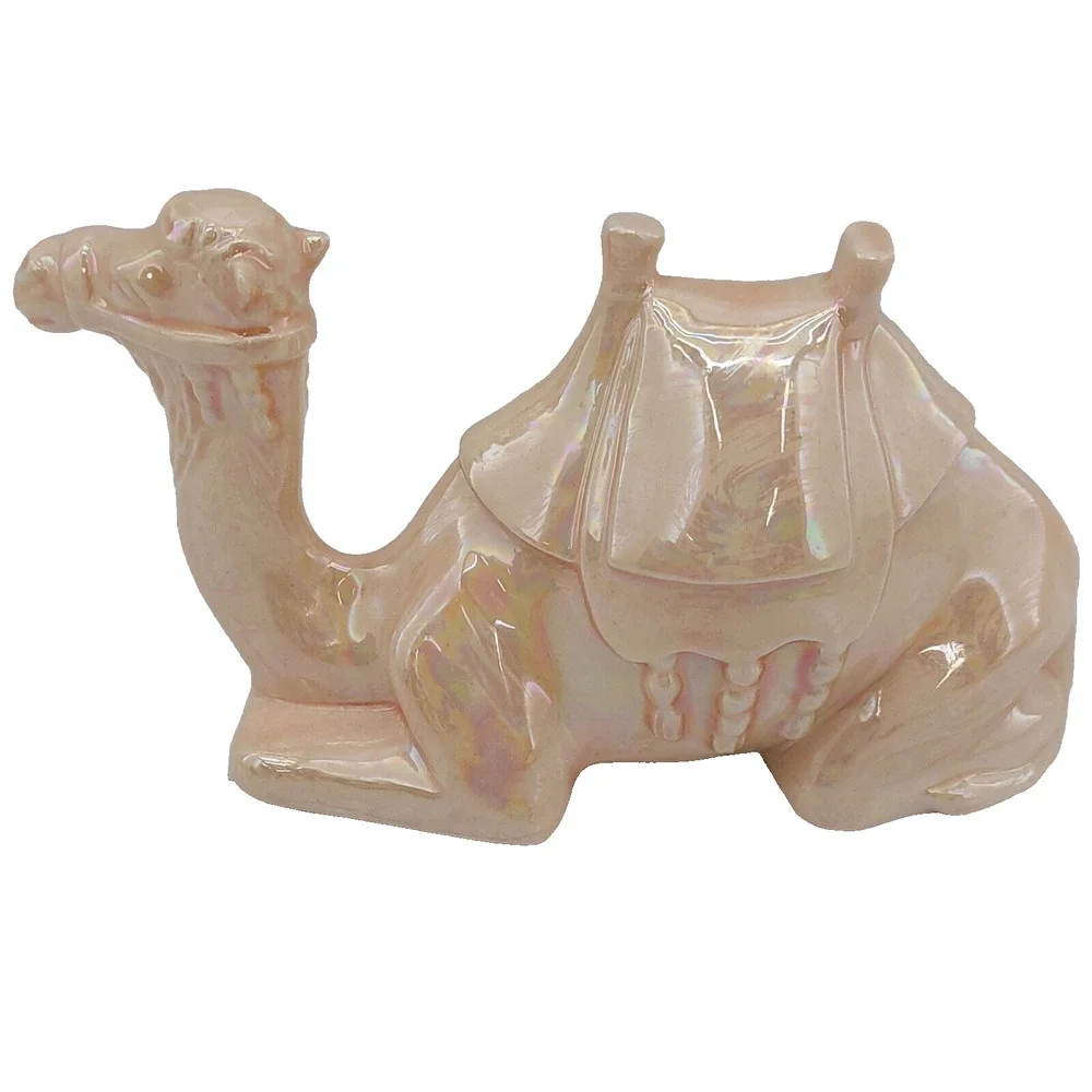 Vtg Christmas Nativity Camel Figurine Laying Down Replacement Figure Iridescent